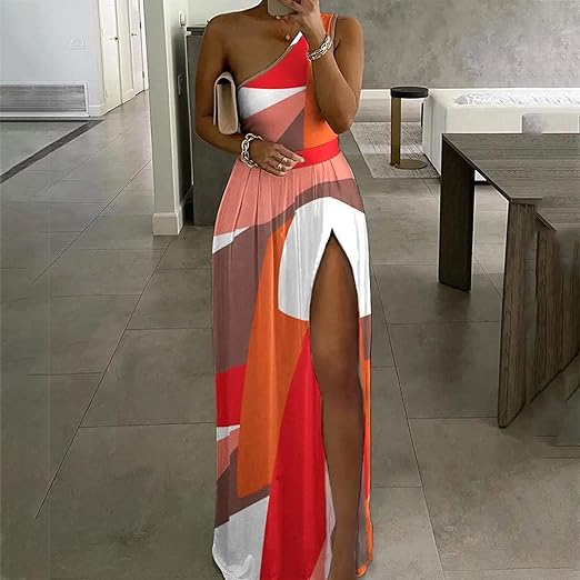 Belle - Maxi-jurk met één schouder