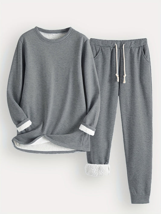 Heidi-Mode | Effen Thermische Sweater & Sweatbroek Set - Ideaal voor Herfst/Winter