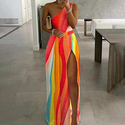 Belle - Maxi-jurk met één schouder
