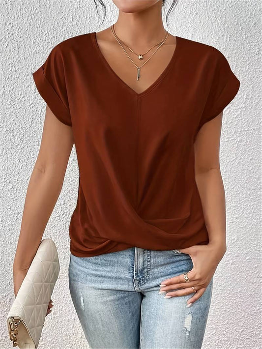 Leslie - Dames-T-shirt met casual korte mouwen