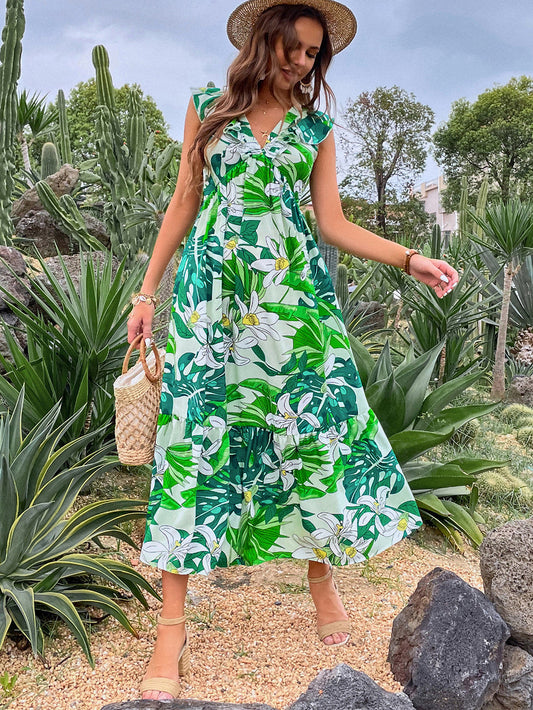 Feestjurk tot op de taille met print