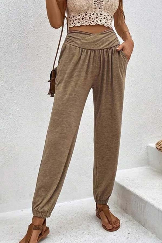 Temperament casual losse zak hoge taille broek