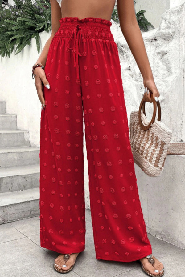 jacquard broek met hoge taille en wijde pijpen