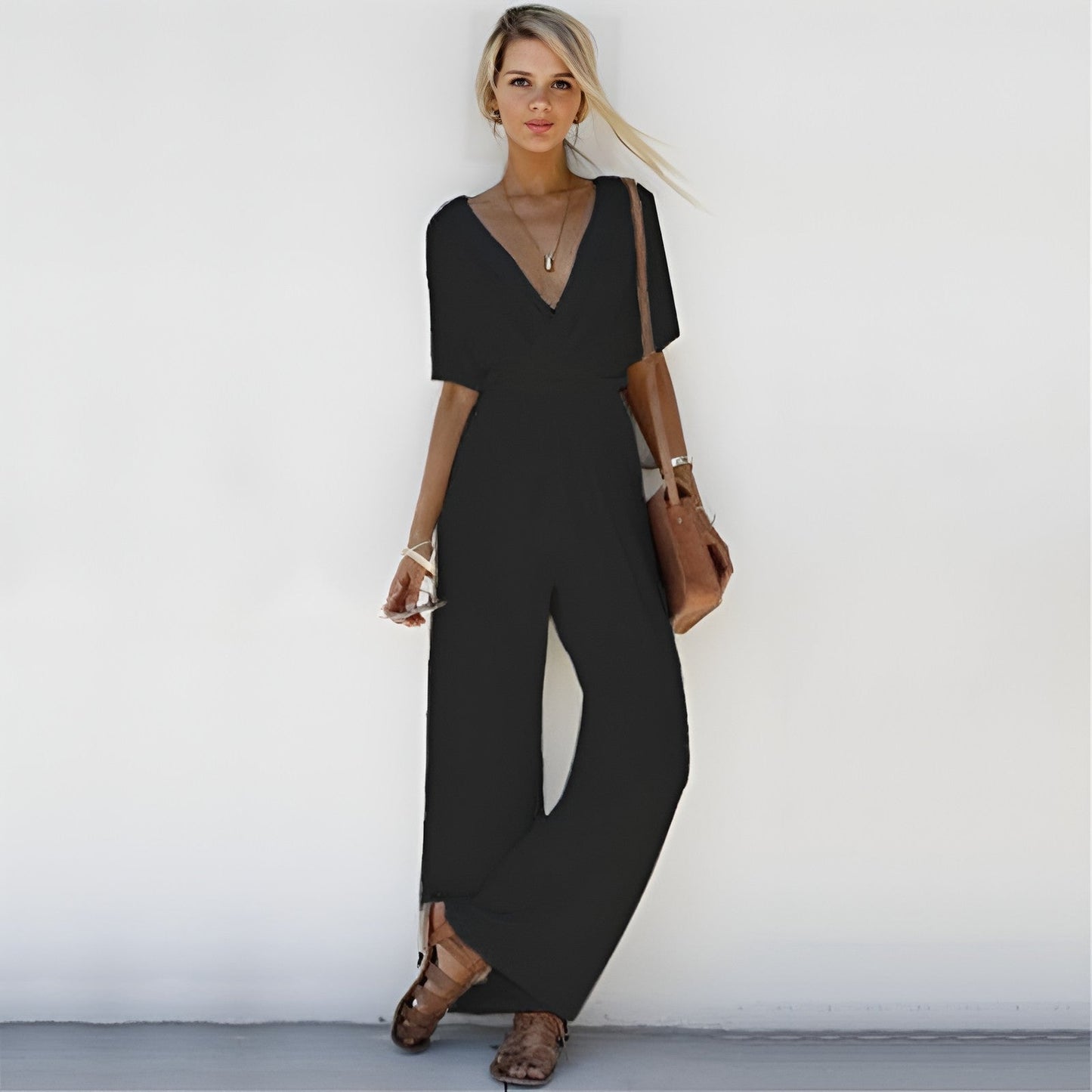 Jolène - Jolijn Boho Diepe V-Hals Jumpsuit