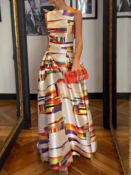 Maxi jurk met geometrische print