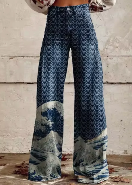 Wijde broek met kleurrijke print