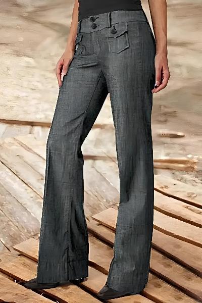 Franchesca - Elegante Knop Broek voor Vrouwen
