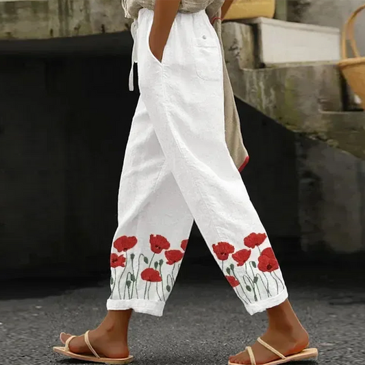 Basic witte broek met zijzakken