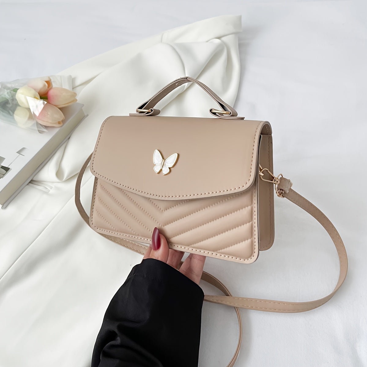 Sophie | Trendy crossbody- en schoudertas in effen kleur