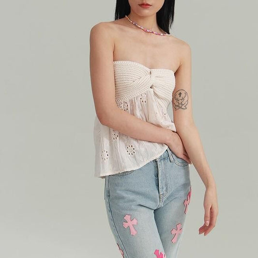Kaina - Chique mouwloze zomertanktop met dubbele sluiting voor dames
