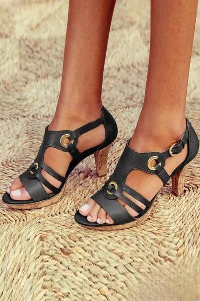 Mariana sandalen met holle hak en meerdere bandjes