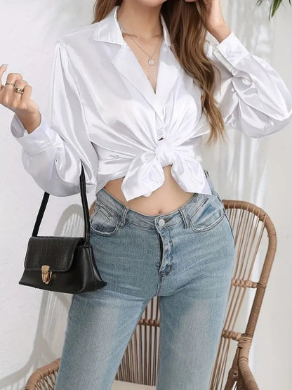Ingekorte damesblouse