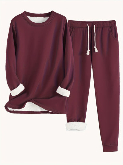 Isla - Effen dames thermoset met trui en trainingspak