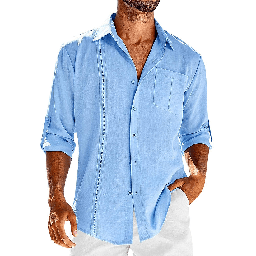 Adrien｜Relaxed fit linnen Cubaans overhemd
