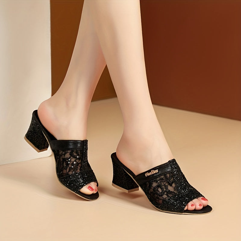 Luz® | Vrouwelijke sandalen met sprankelende pailletten