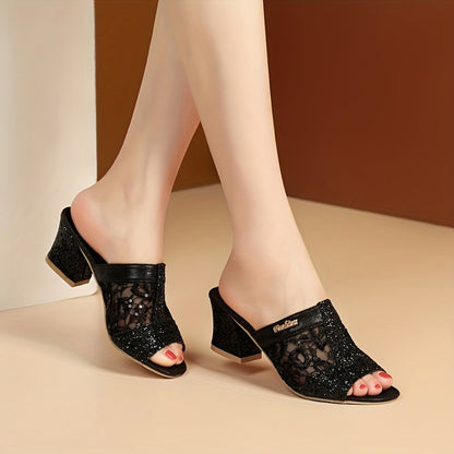 Luz® | Vrouwelijke sandalen met sprankelende pailletten