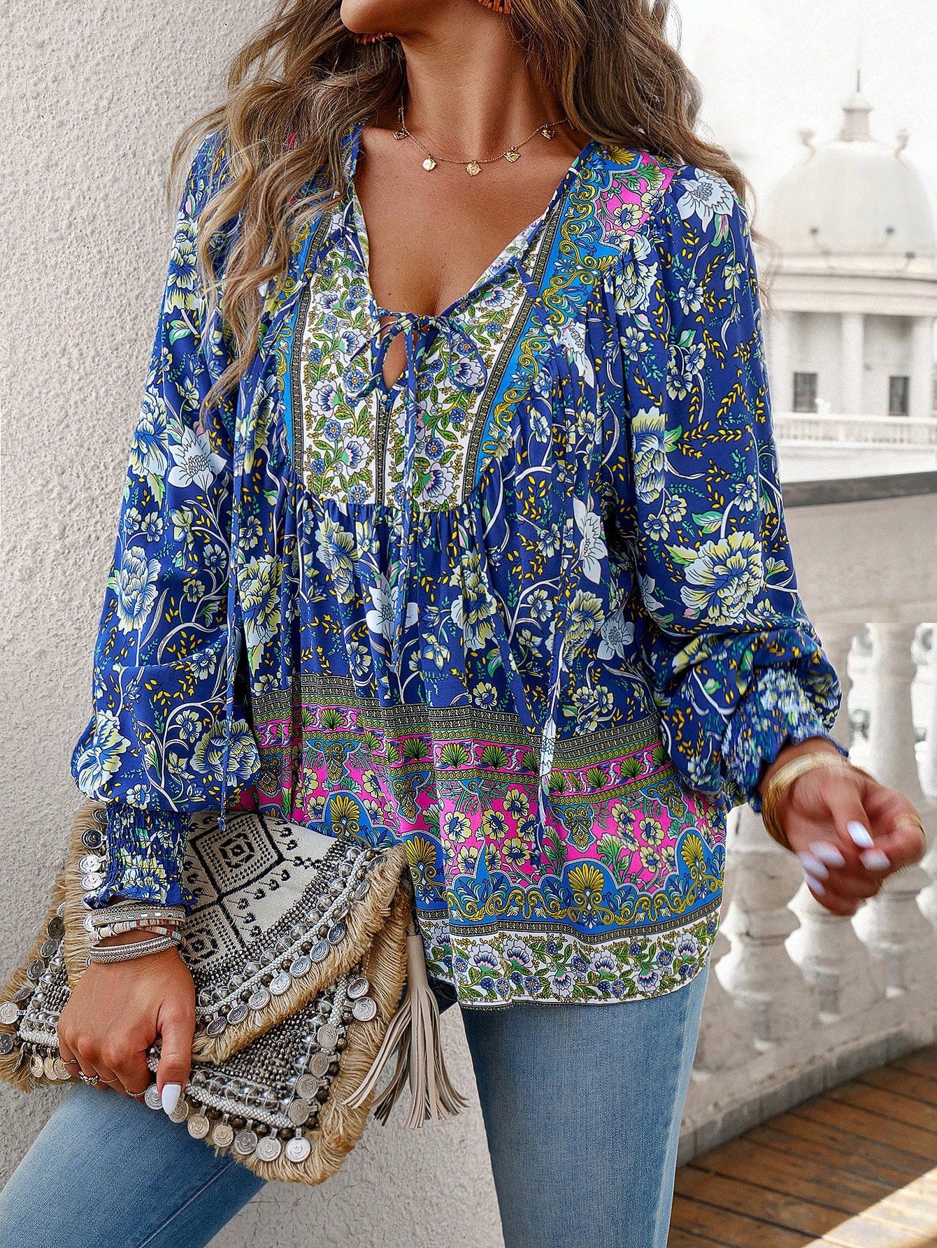 Elara Boho Bloemen Blouse