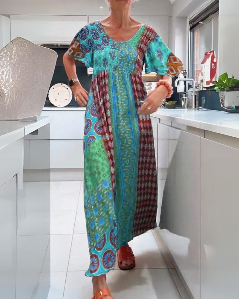 Bohemian jurk met paisley patroon