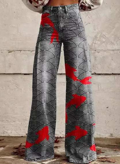 Wijde broek met kleurrijke print