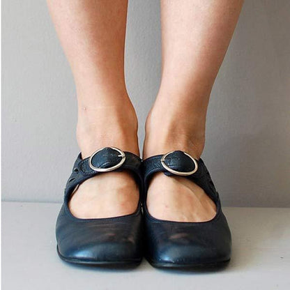 Anika | Vintage ronde neus schoenen