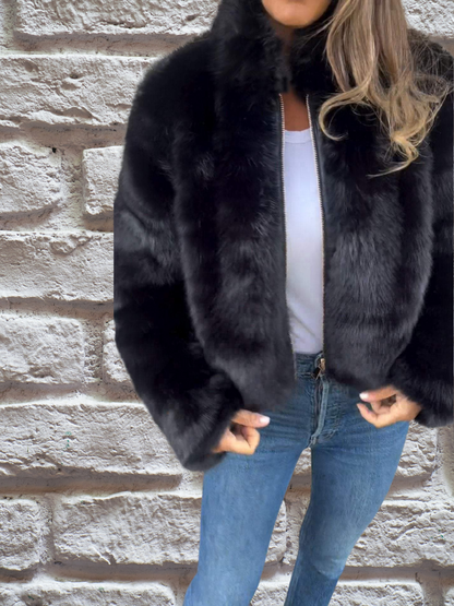 Luxe fluffy winter jas voor dames