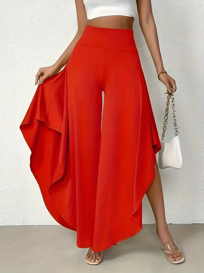 Wijde broek met asymmetrisch shirt