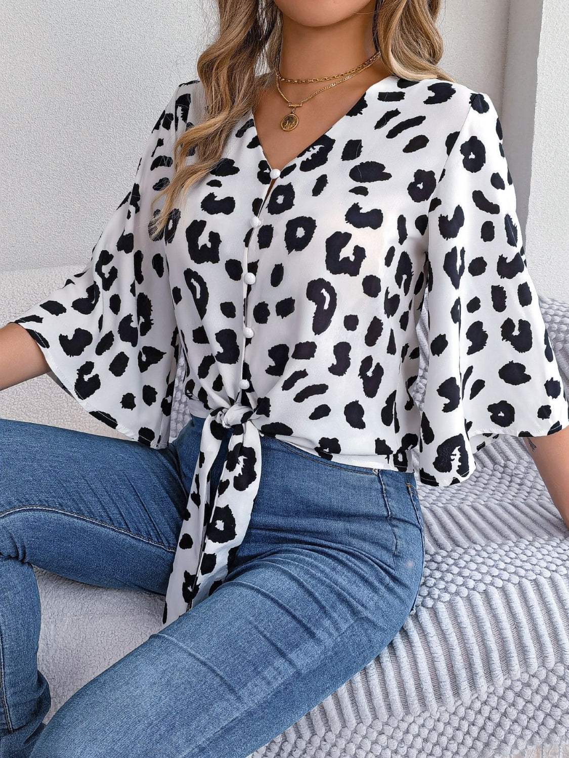 Damesblouse met dierenprint