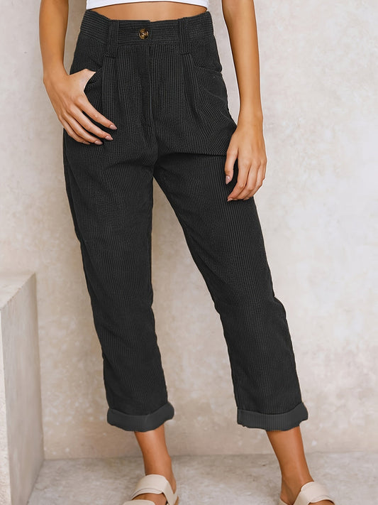 Corduroy broek met rechte pijpen voor dames
