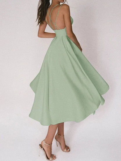 Elegante strapless jurk met V-halslijn