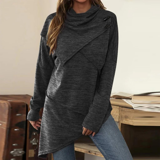 Yerika Top | Asymmetrische Top met lange mouwen