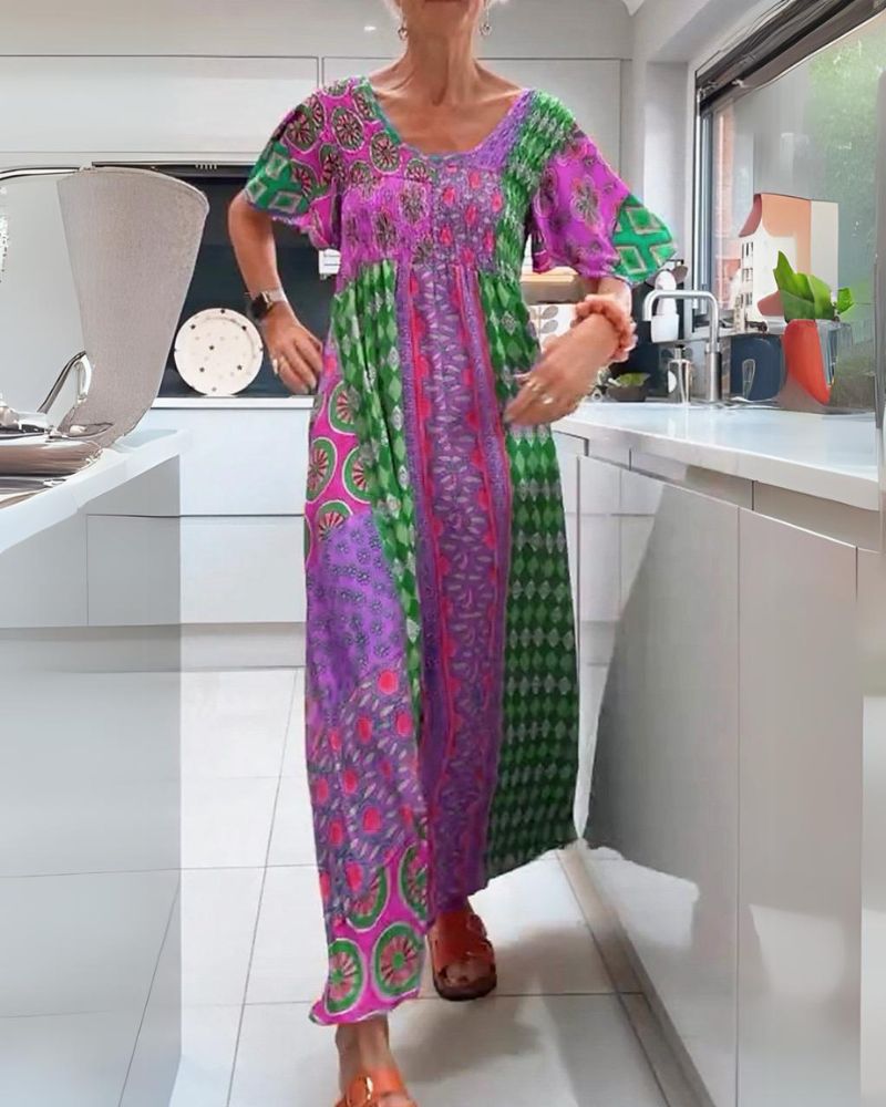 Bohemian jurk met paisley patroon