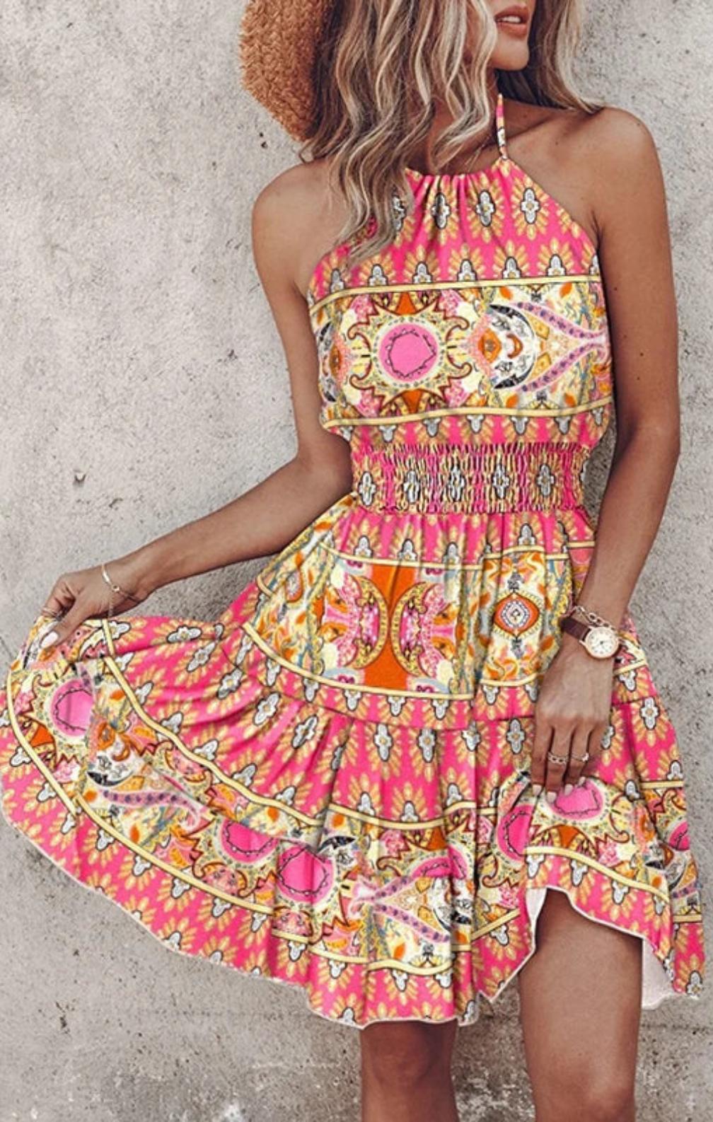 Angela boho midi jurk