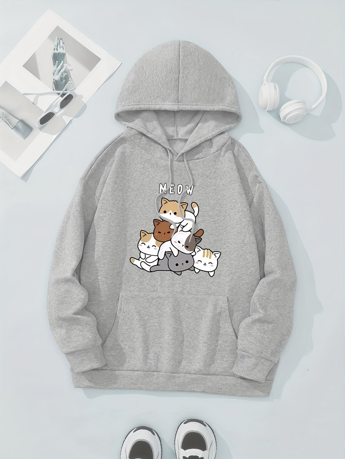 Sharon | Fleece Pullover Hoodie Met Print Voor Vrouwen