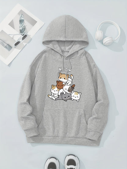 Sharon | Fleece Pullover Hoodie Met Print Voor Vrouwen