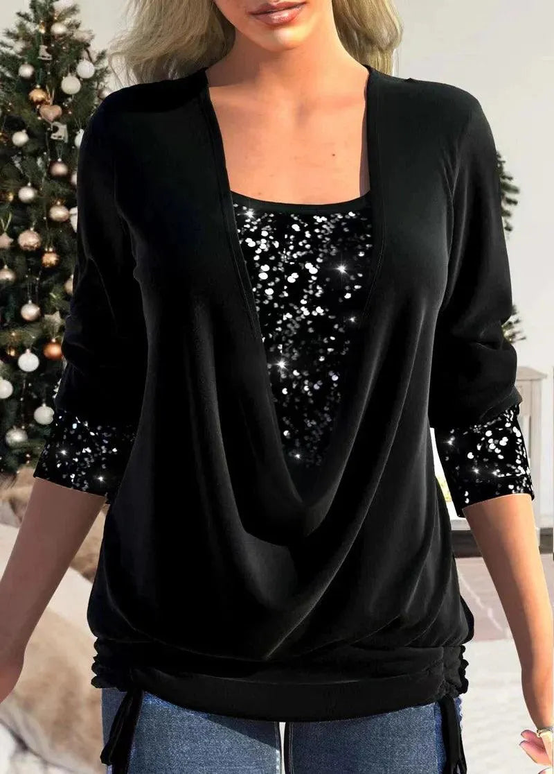 Blouse - Glamour Collectie - Glinsterende Details - Perfect voor Formele en Informele Evenementen