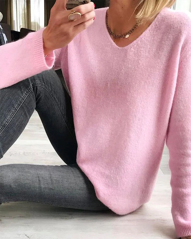 Mila | Dames trui met lange mouwen, effen, chic en comfortabel