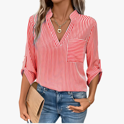 Gestreepte elegante damesblouse