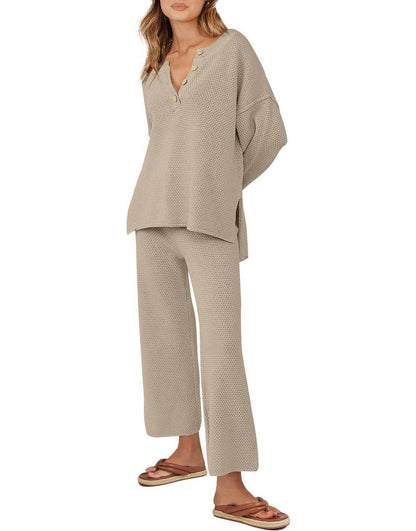 Nina - Dames oversized gebreide loungeset