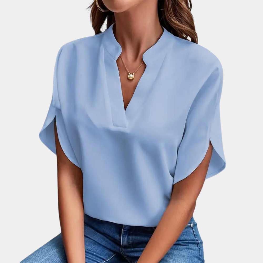 Aiva Dames blouse met korte mouw