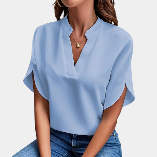Aiva Dames blouse met korte mouw