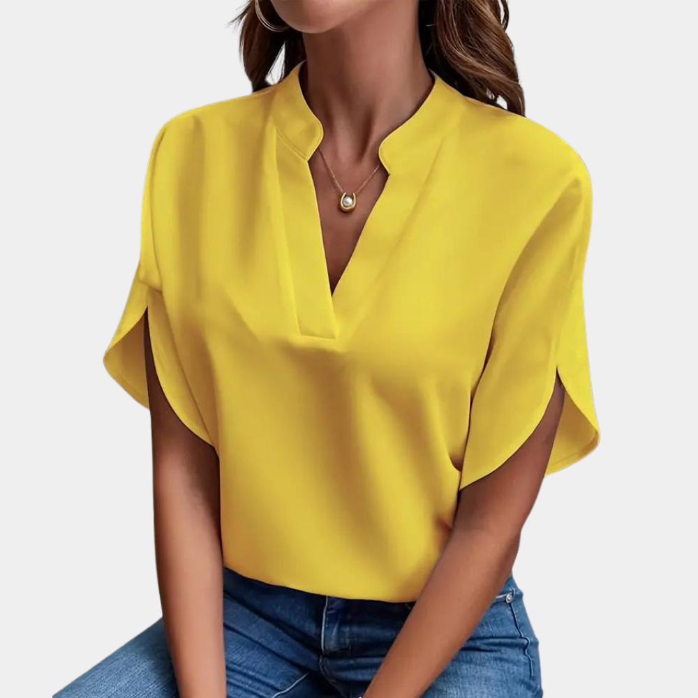 Aiva Dames blouse met korte mouw