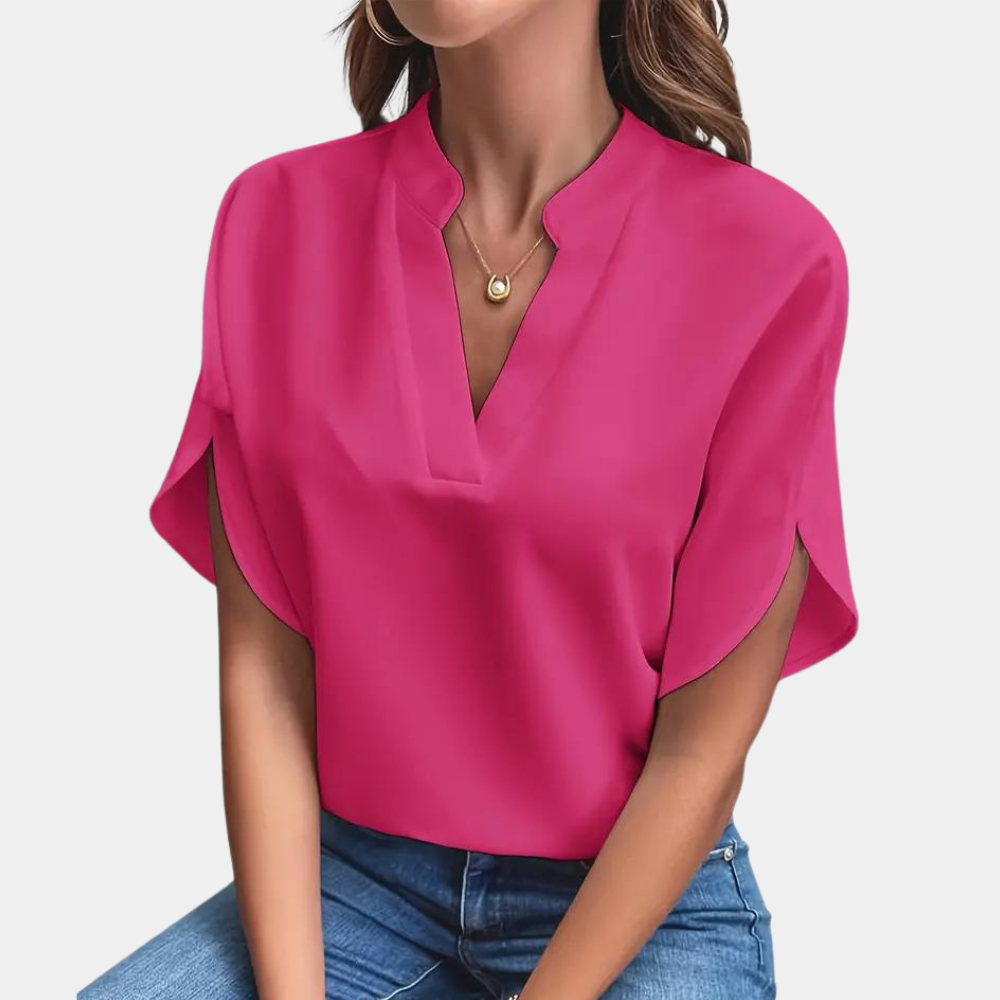 Aiva Dames blouse met korte mouw