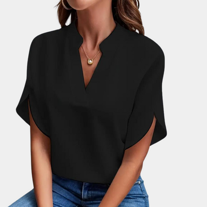 Aiva Dames blouse met korte mouw