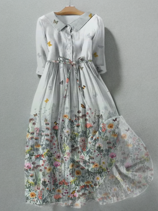 Alesha Vintage stijl zakjurk met bloemen