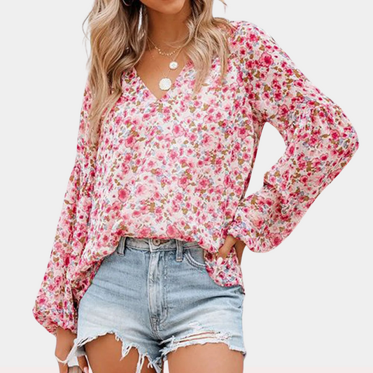 Amya Dames blouse lange mouw