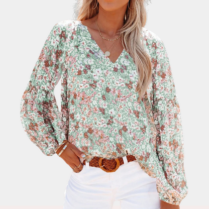 Amya Dames blouse lange mouw