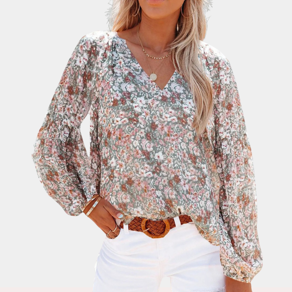 Amya Dames blouse lange mouw