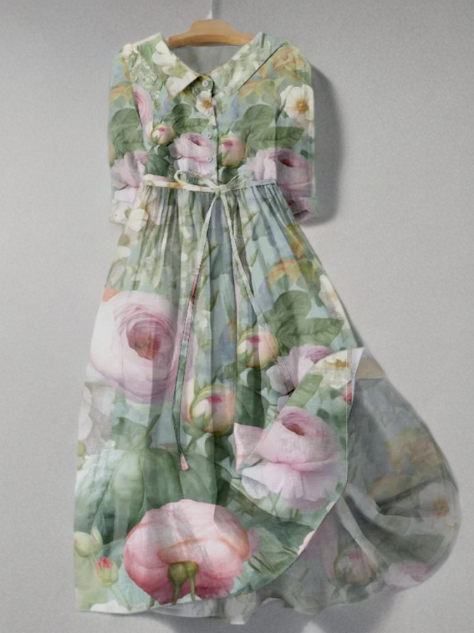 Anisa Kanten jurk met bloemenprint