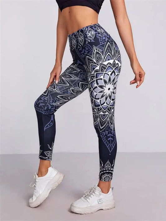 Dames legging met bloemenpatroon