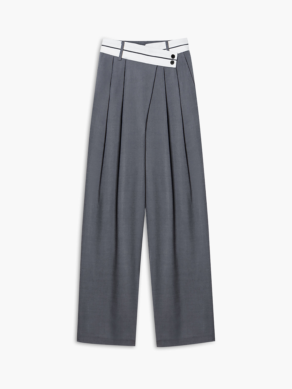 Mona - Broek met wijde pijpen en asymmetrische tailleband